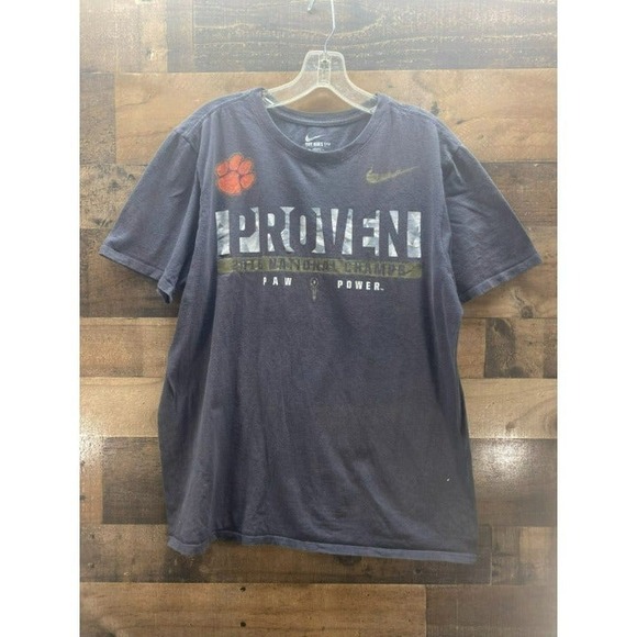 Nike Clemson Tigers Proven NCAA Champs Paw Power T-Shirt‎ Mens Large - Picture 1 of 3
